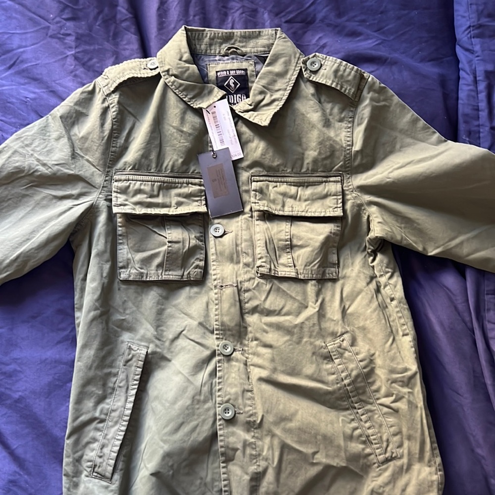Mens military field jacket w/patch pocket - small